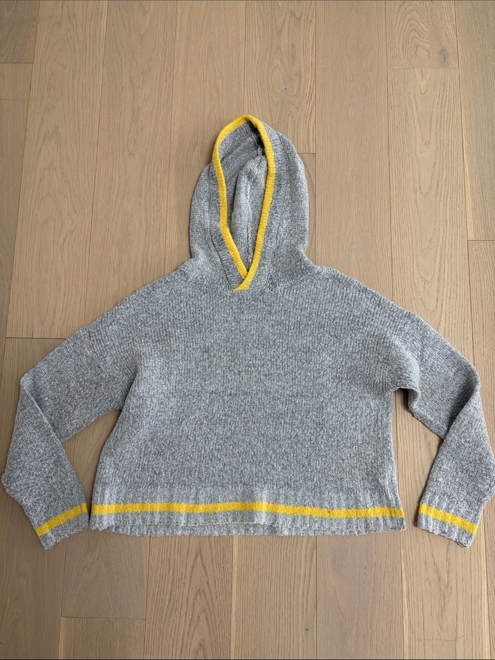 Cozy gray hoodie with Yellow Trim